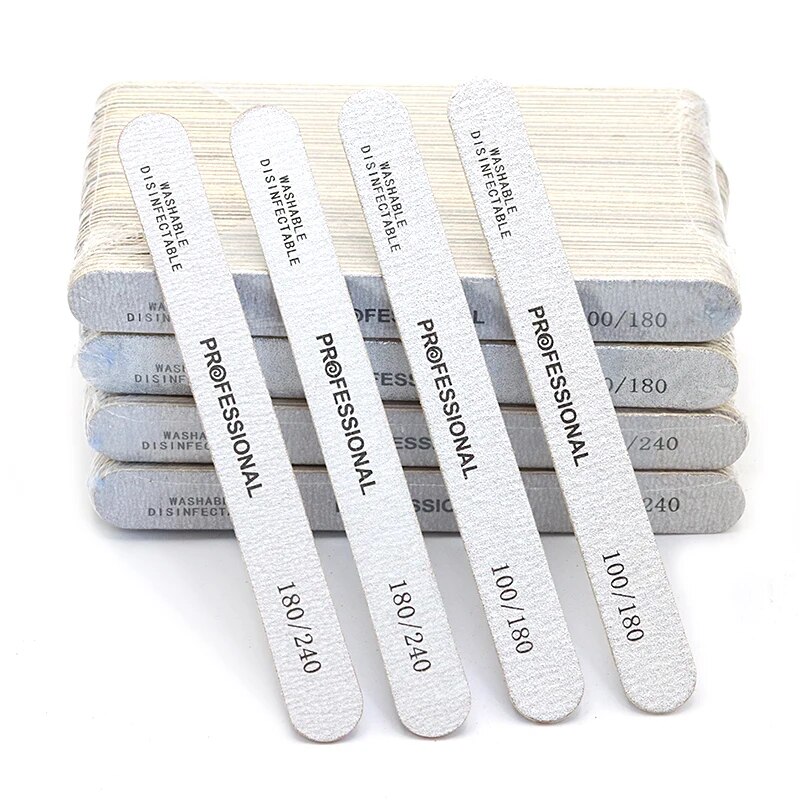 Nail File Titanium - 100 adet ahşap tırnak törpüsü profesyonel