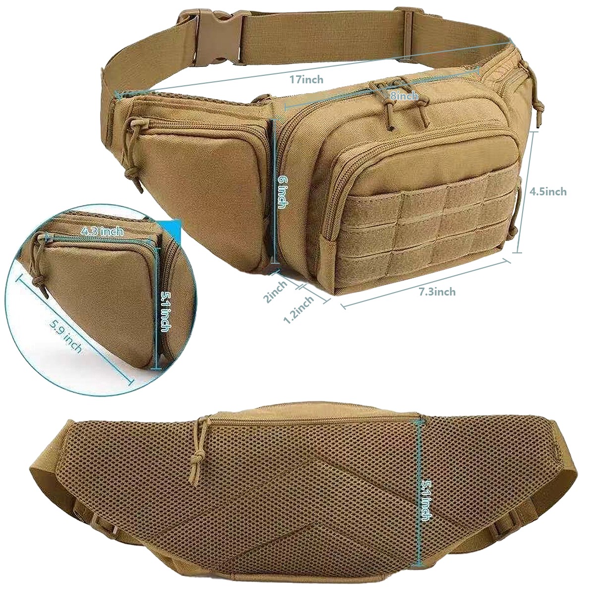 MOLLE Taktik Gizli Taşıma Fann - Edc Concealed Carry Fanny Pack incelemesi ve fiyatı