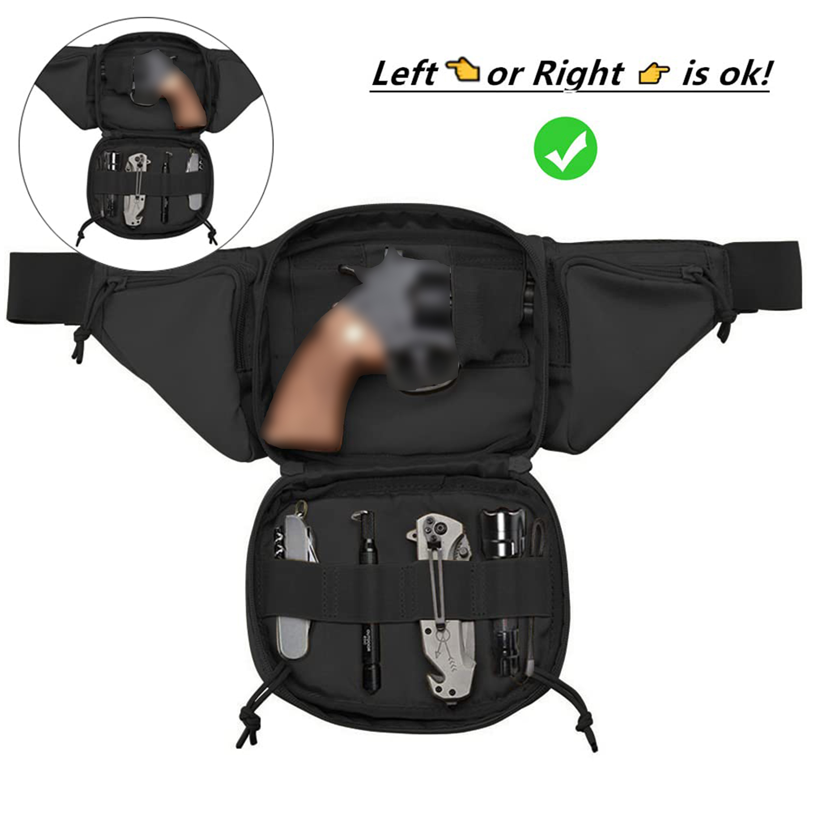 Taktik Fanny Paketi Silah Kılı - Edc Concealed Carry Fanny Pack incelemesi ve fiyatı